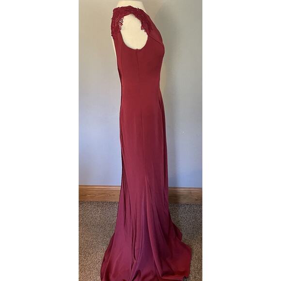 KLEINFELD Formal Dress Sz 6 Gown Bridesmaid Prom Holiday Burgundy Red Party EUC - Picture 4 of 16